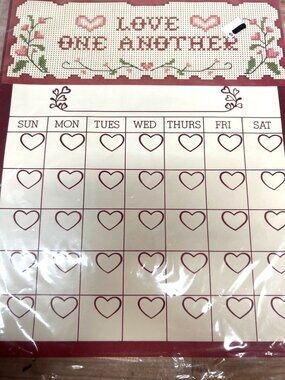 Love One Another Cross-Stitch Calendar Kit With Pattern Aida Fabric & Thread